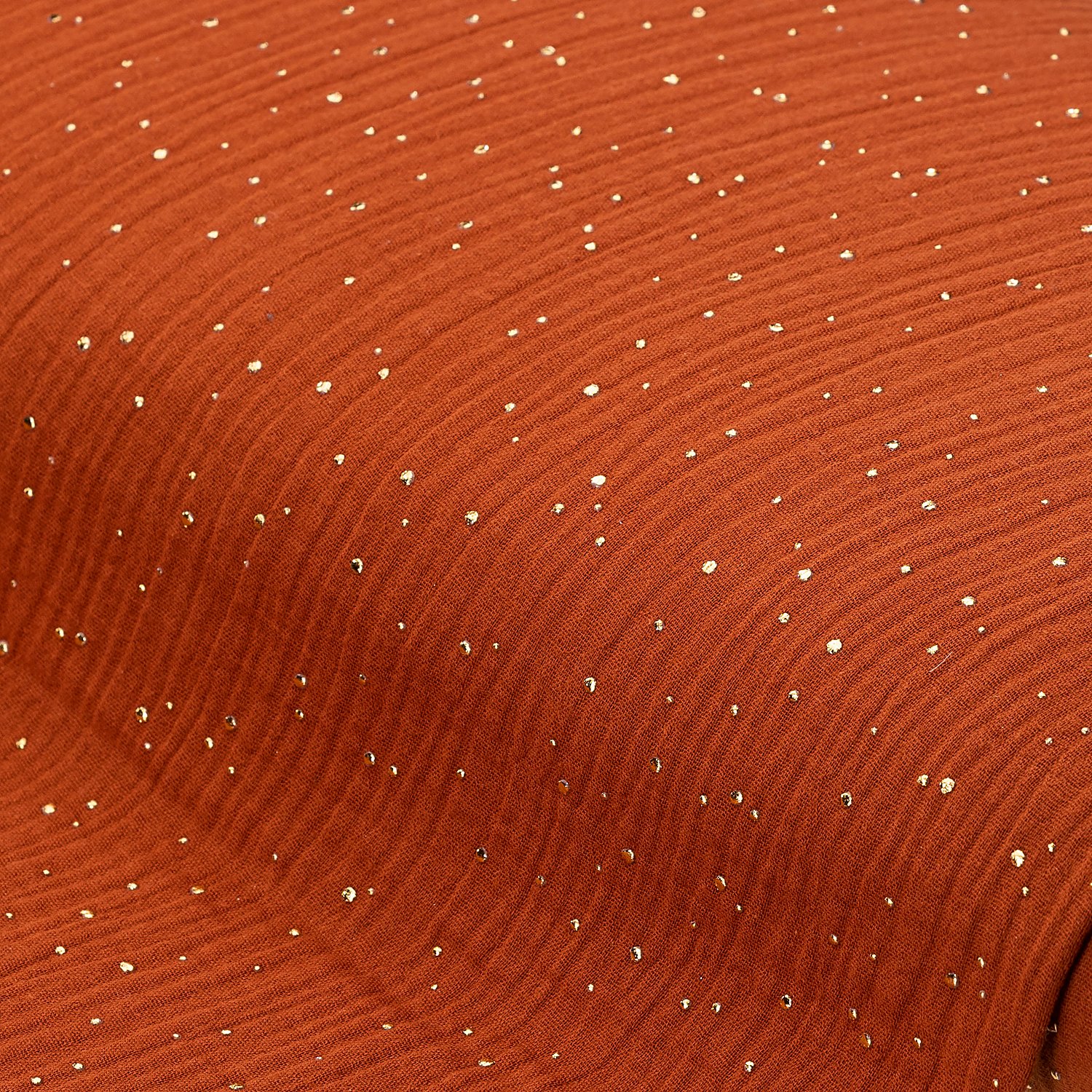Musselin/Doppel-Gaze mit Glitzerdruck 