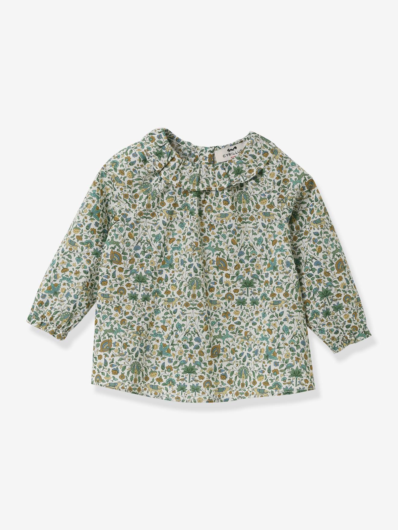 Blouse bébé CYRILLUS en tissu Liberty® vert imprimé