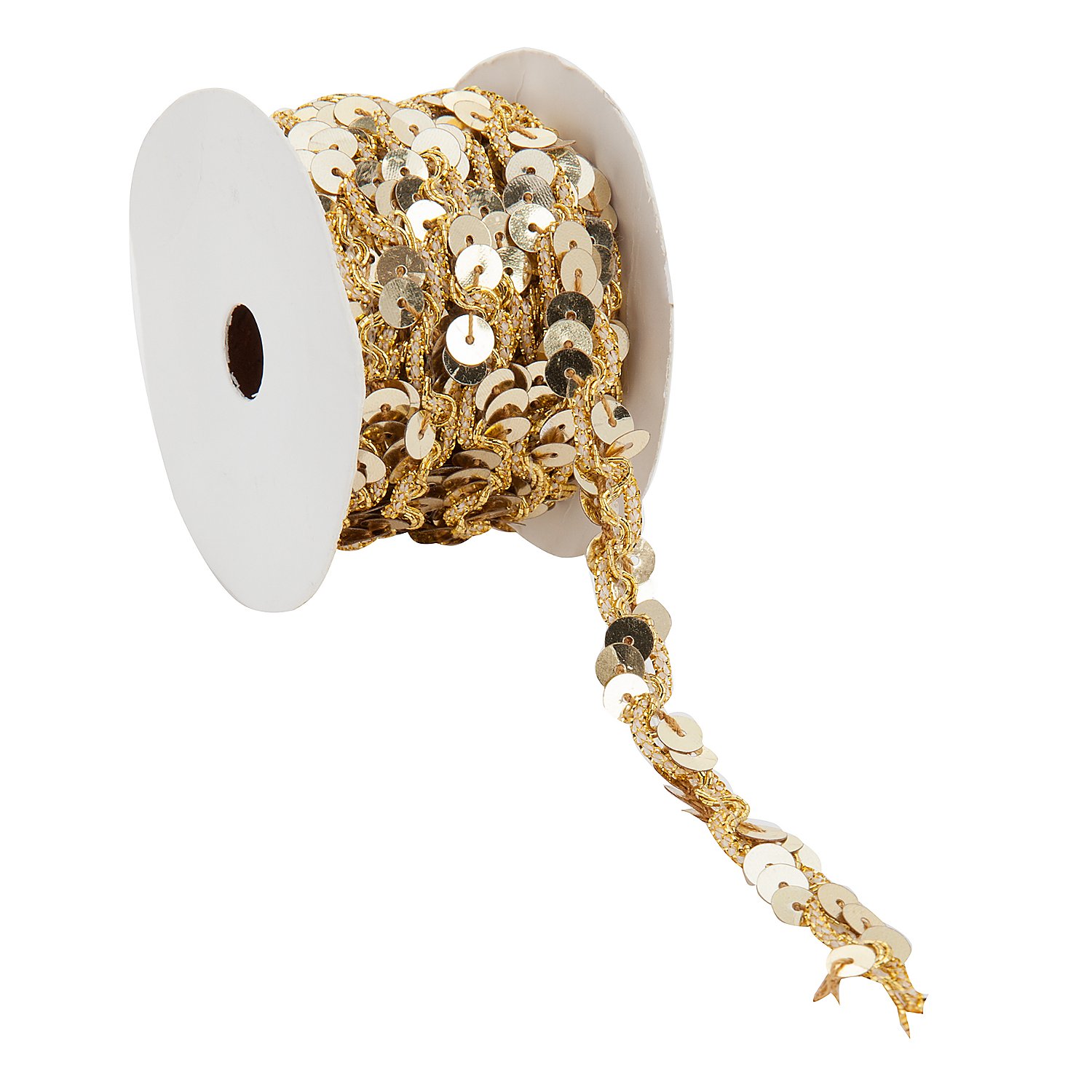 Metallic-Paillettenband, gold, Breite: 10 mm, Länge: 3 m