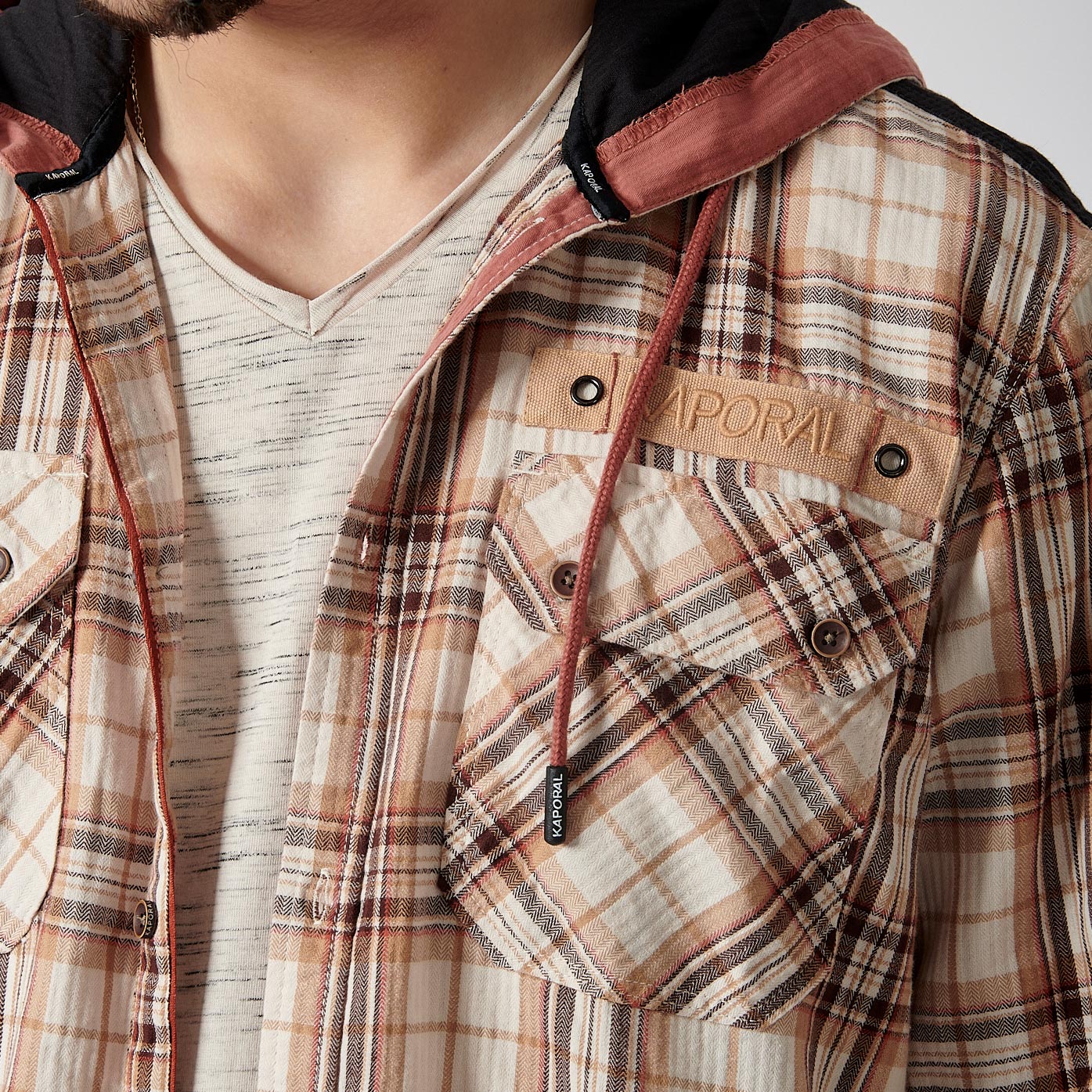 ROOKS  Chemise à carreaux 100% coton homme