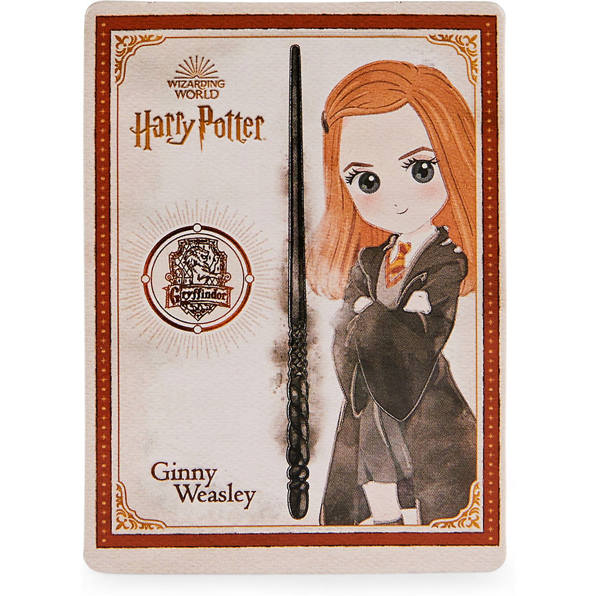 Wizarding World Harry Potter - Authentischer Ginny Weasley Zauberstab aus Kunststoff mit Zauberspruch-Karte, ca. 30,5 cm