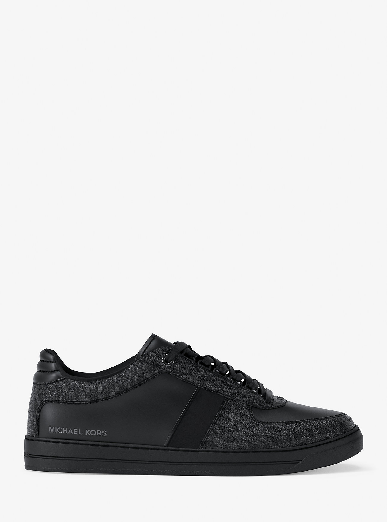 Sneaker in pelle con logo Brady Signature - NERO/NERO