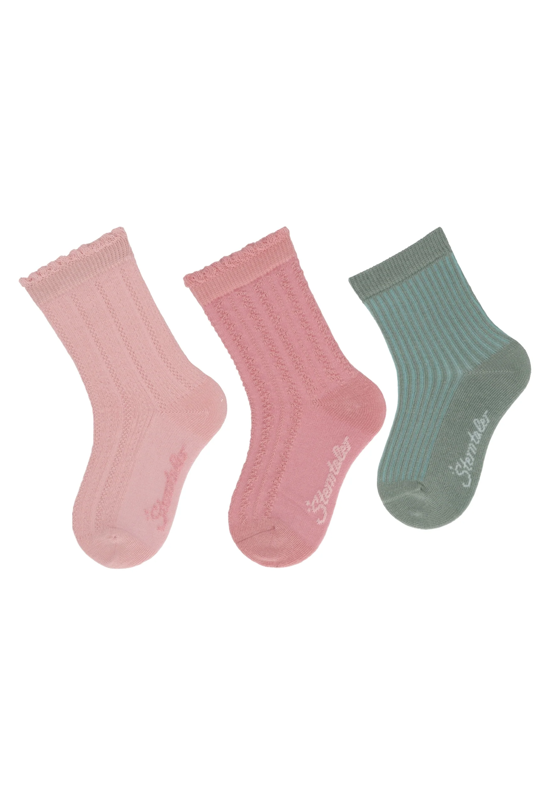 Socken im 3er Pack mit Struktur in versch. Farben