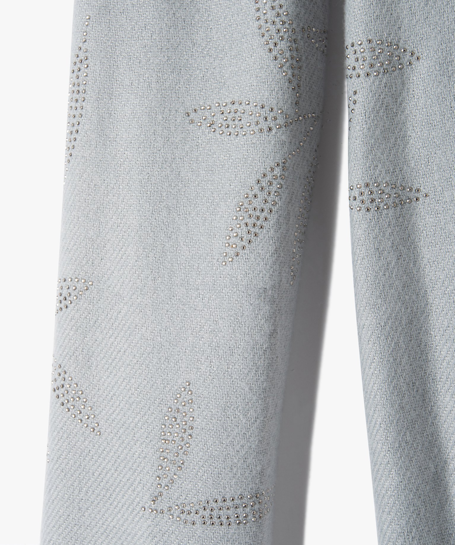 écharpe femme oversize avec feuillages en strass gris | GEMO