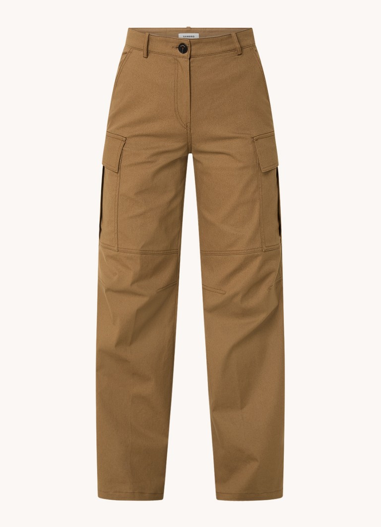 Sandro high-waist loose-fit cargo trousers with side pockets
