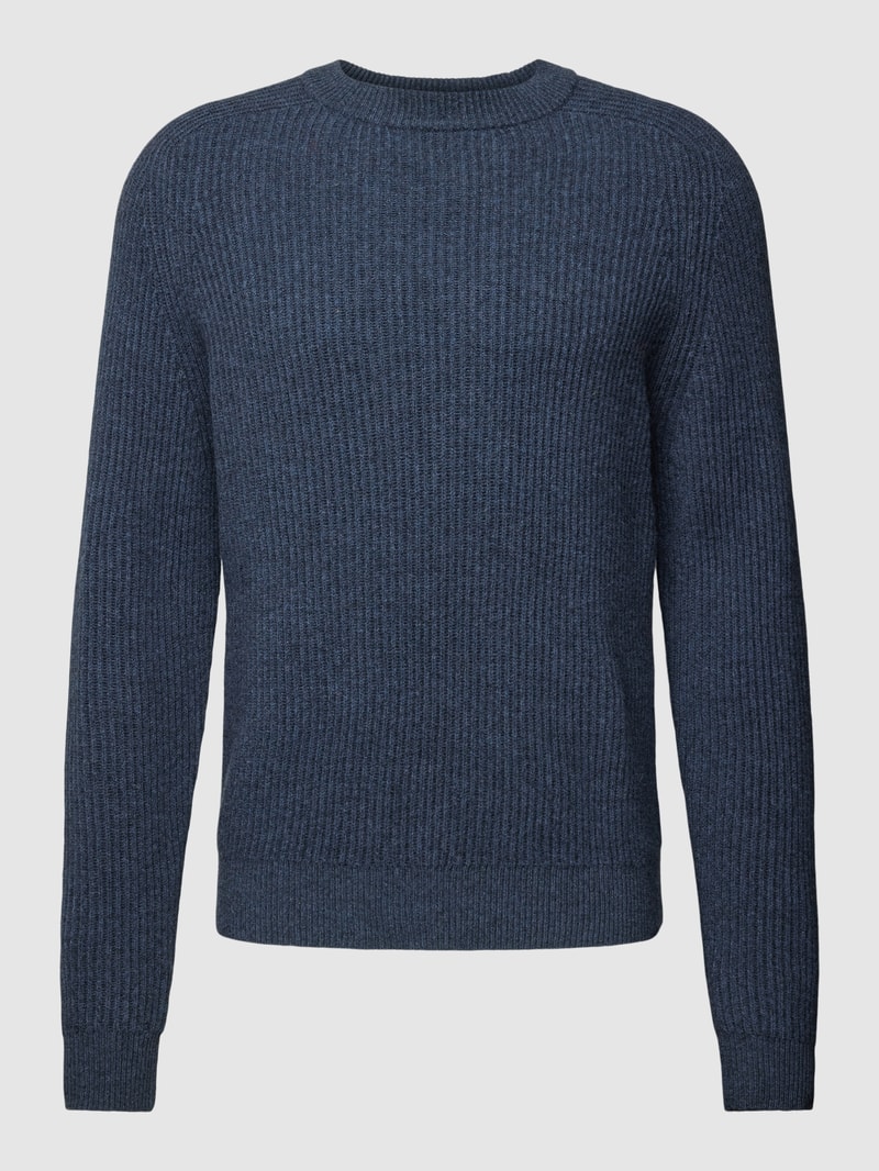 Strickpullover mit Rundhalsausschnitt in rauchblau