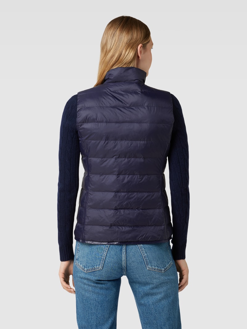 Steppweste mit Label-Stitching in marineblau