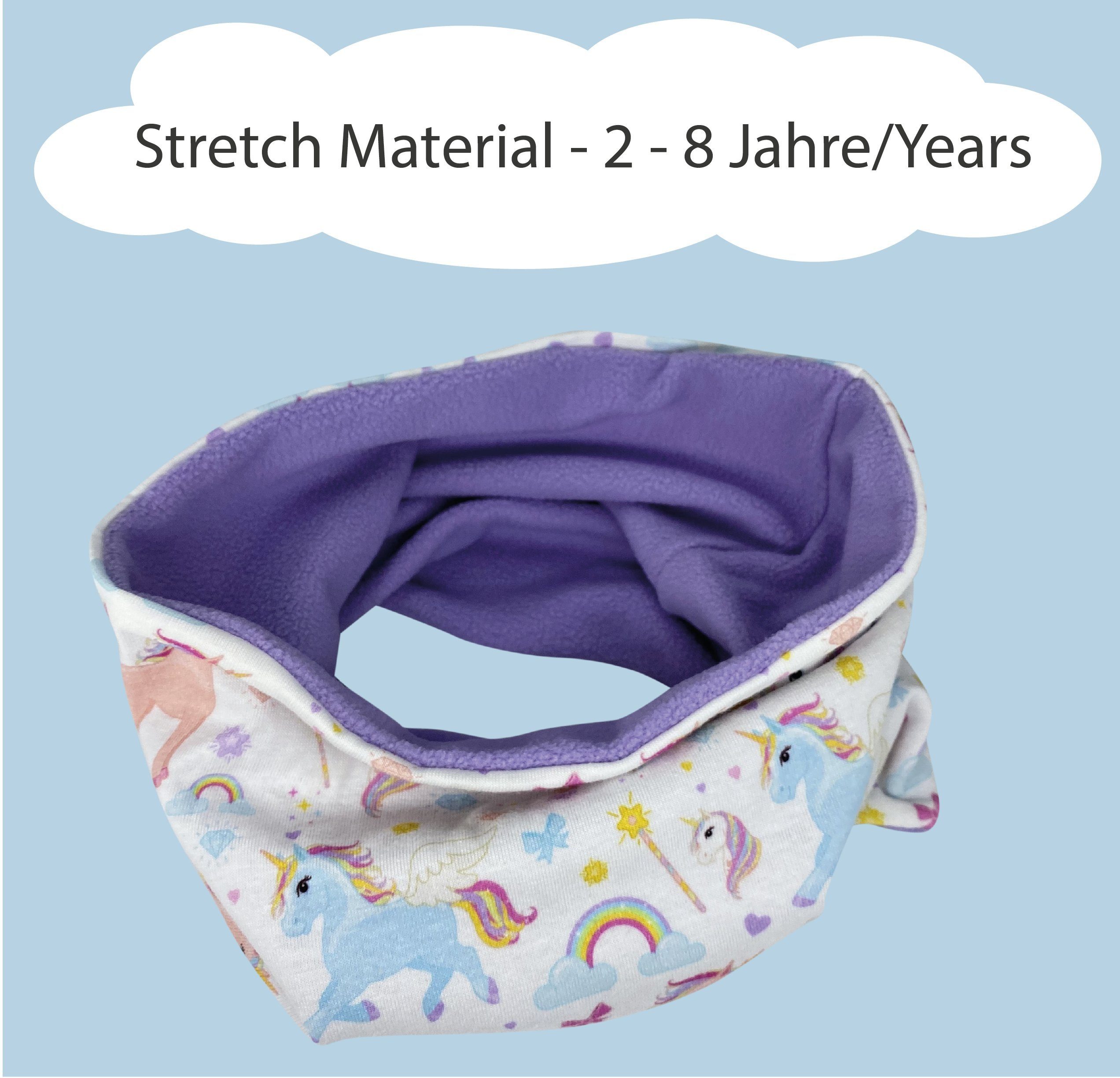 HECKBO Beanie Kinder Jungen Beanie Mütze & Loop-Schal Set - Wendemütze Einhorn Unicorn - 2-8 Jahren - 95% Baumwolle - weiches & pflegeleichtes Stretch-Material