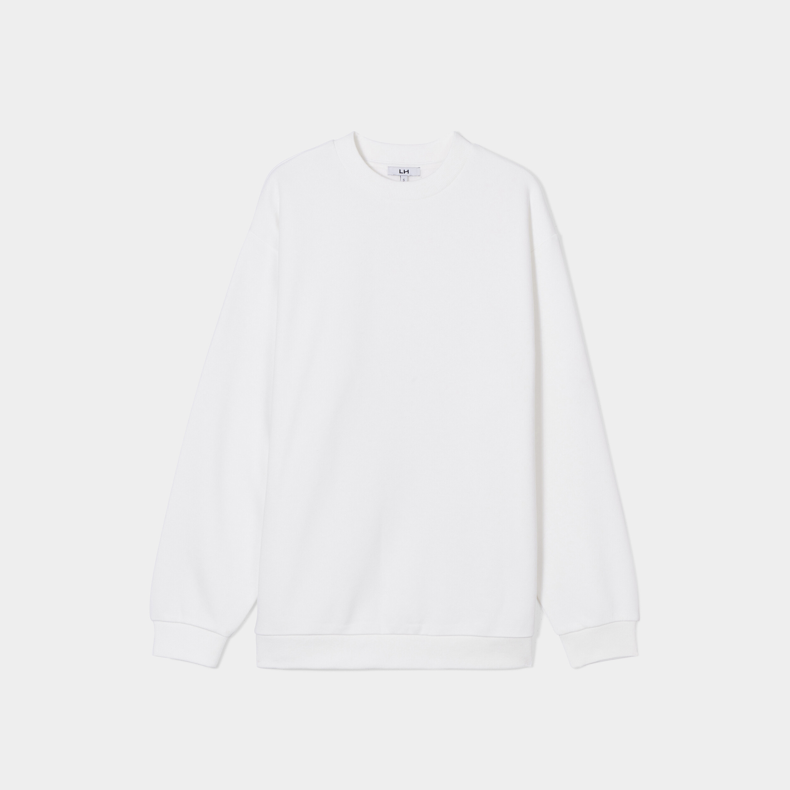 Sweat oversize mi-long col rond blanc femme | La Halle