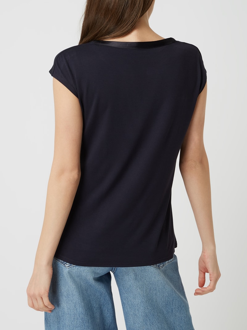 Top aus Chiffon in marineblau