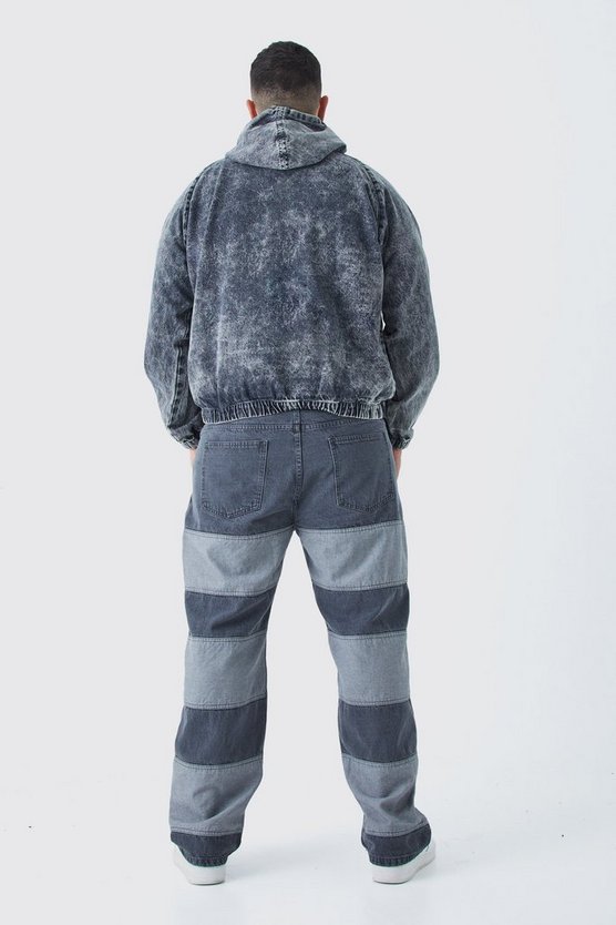 Plus lockere Patchwork Jeans