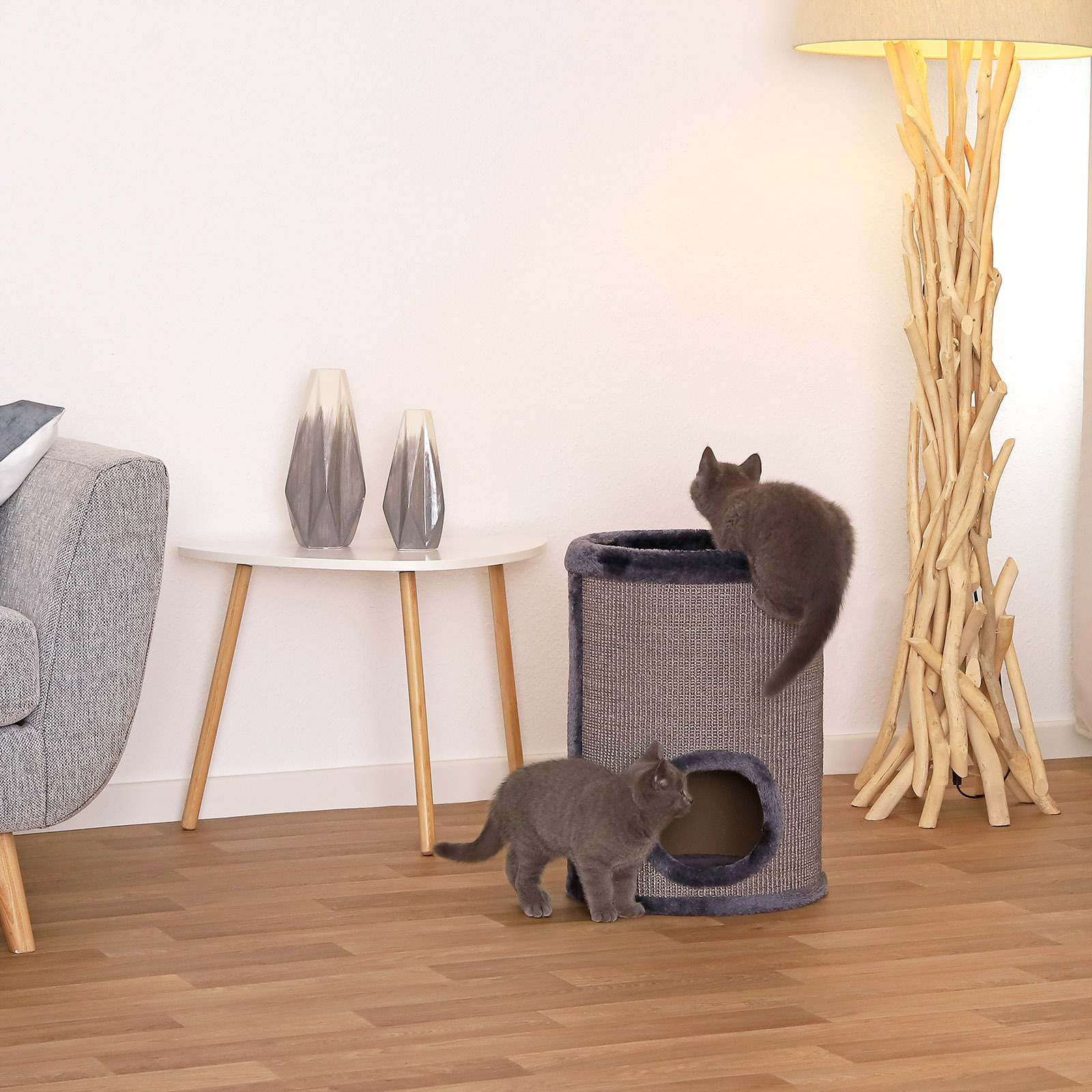 Lionto Kratztonnen Lionto 50cm Kratztonne mit Sisal grau