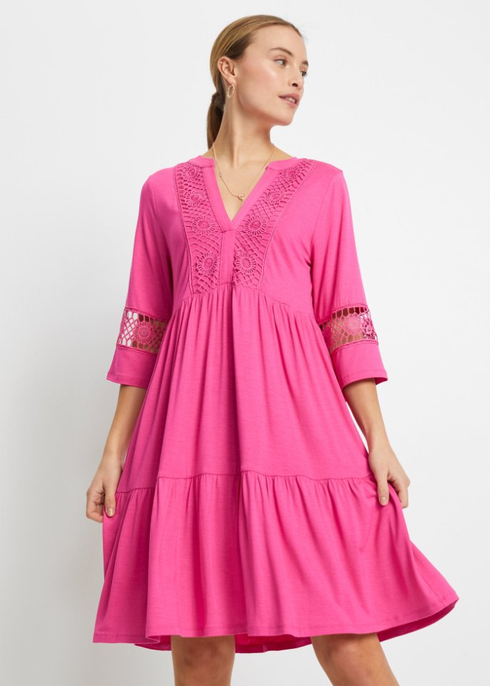 Tunika-Kleid mit Spitze