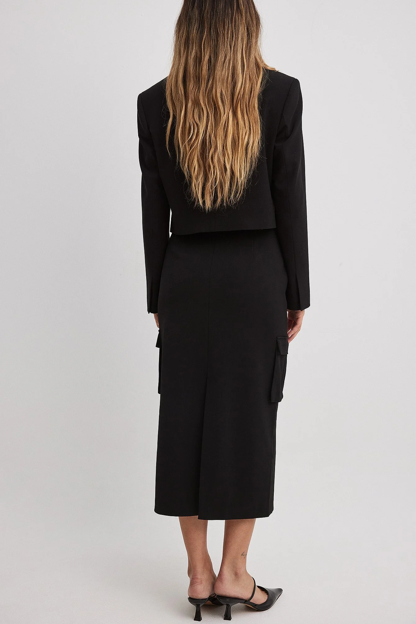 Crop-Blazer mit Wickeldetail