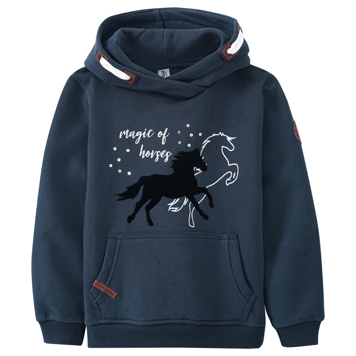Mädchen Hoodie mit Pferde-Print
