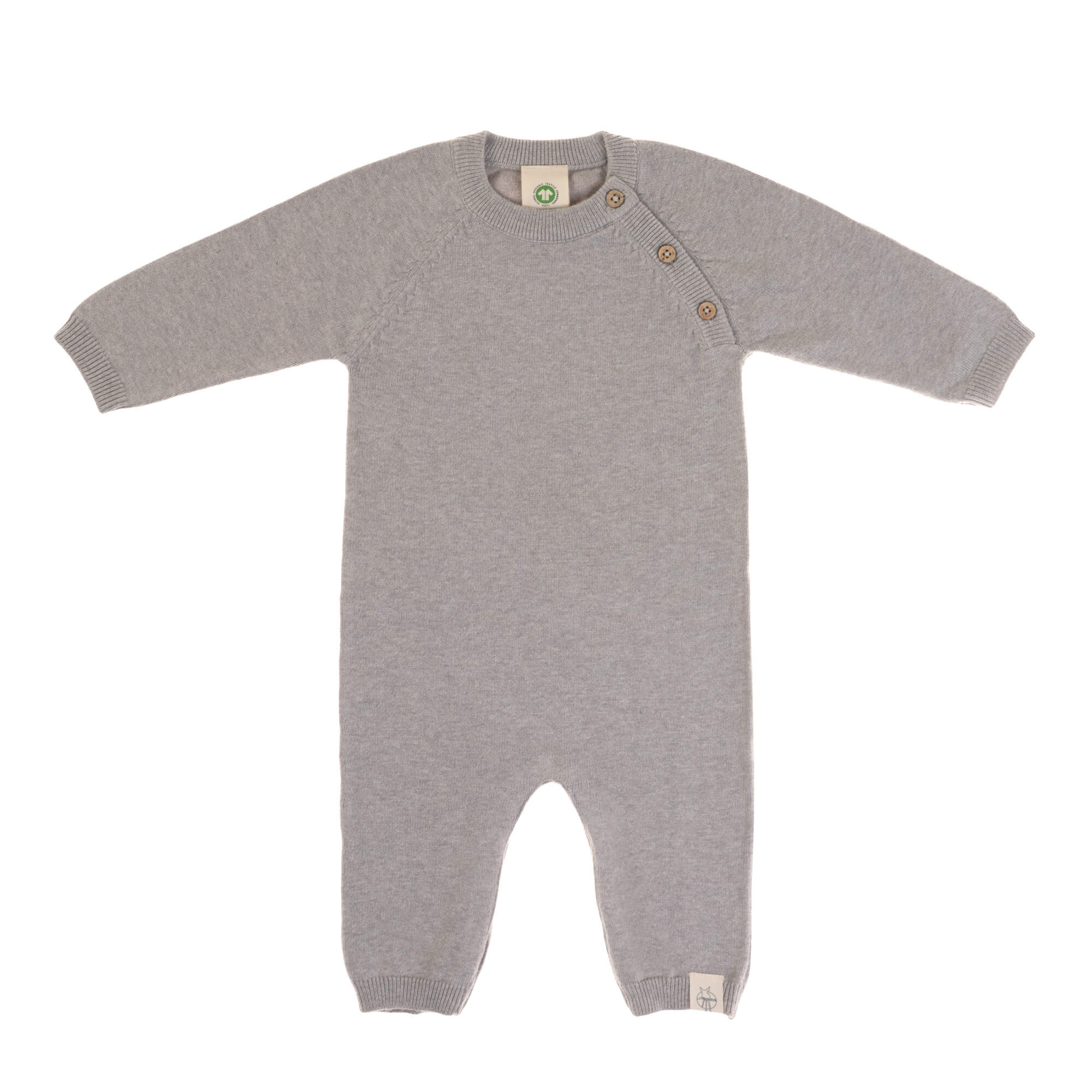 Baby Strampler - gestrickter Overall, Grau