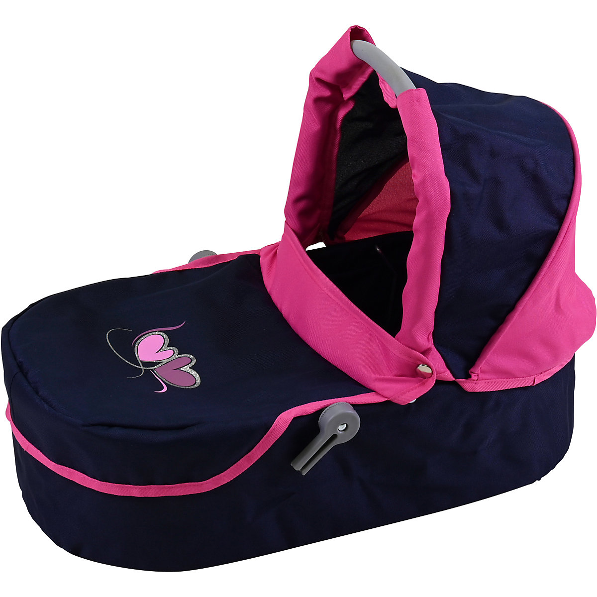 Kombi-Puppenwagen Coco - flying hearts blue pink
