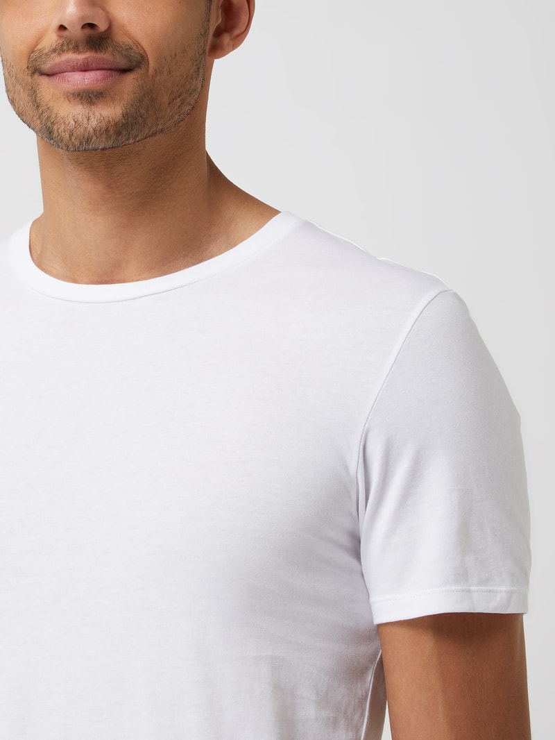 Slim Fit T-Shirt aus Baumwolle im 3er-Pack in mittelgrau