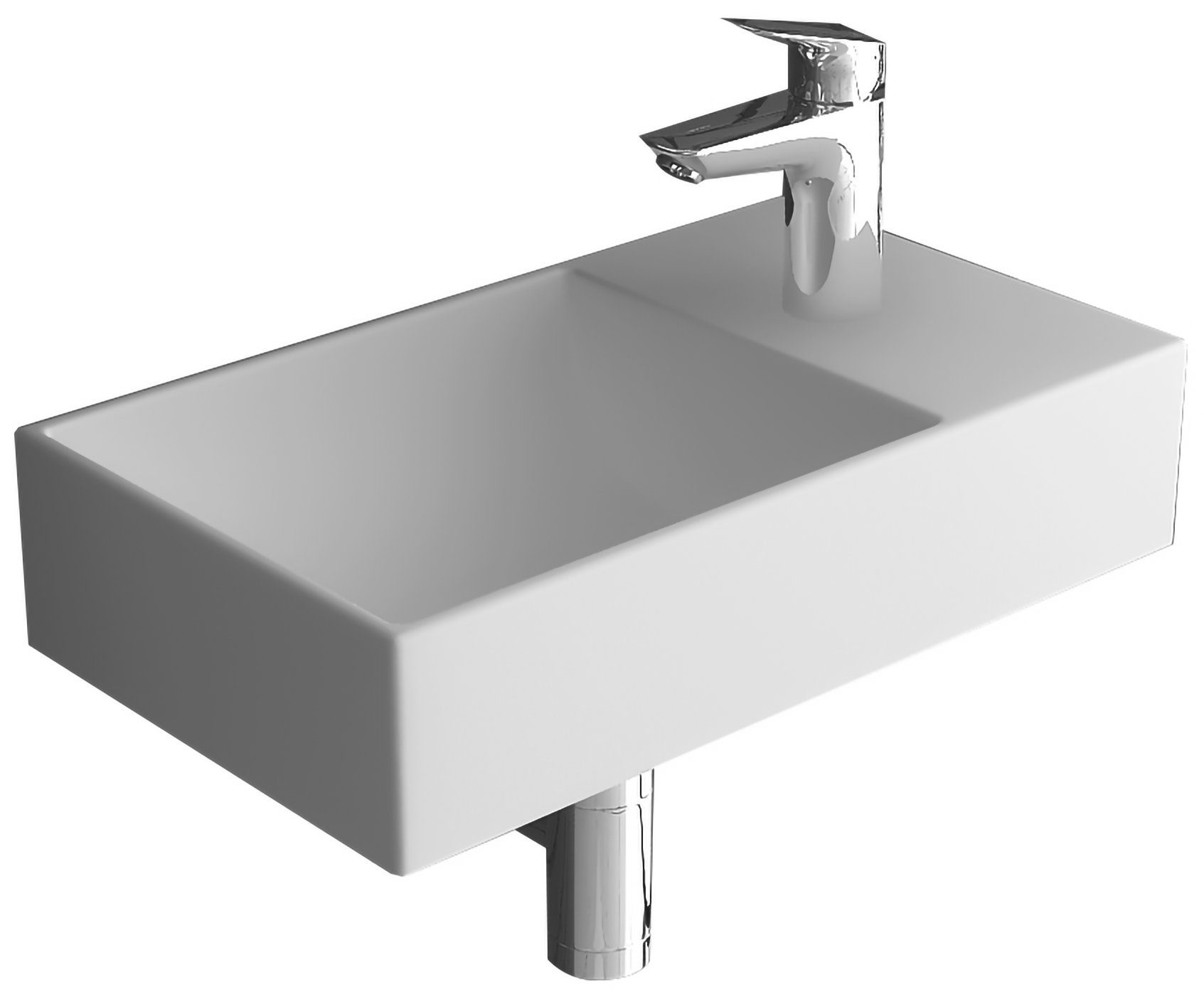 Alpenberger Waschbecken für Gäste WC & Bad - Keramik Miniwaschbecken Washbasin (1-tlg, Spülbecken), Hängewaschbecken Eckig, Weiß, 45 cm Breit