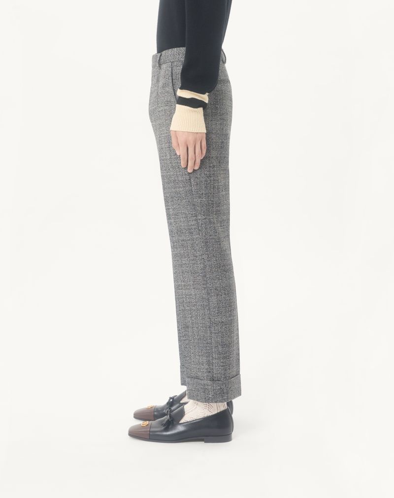 Valentino Moulinè wollen broek met omslagen
