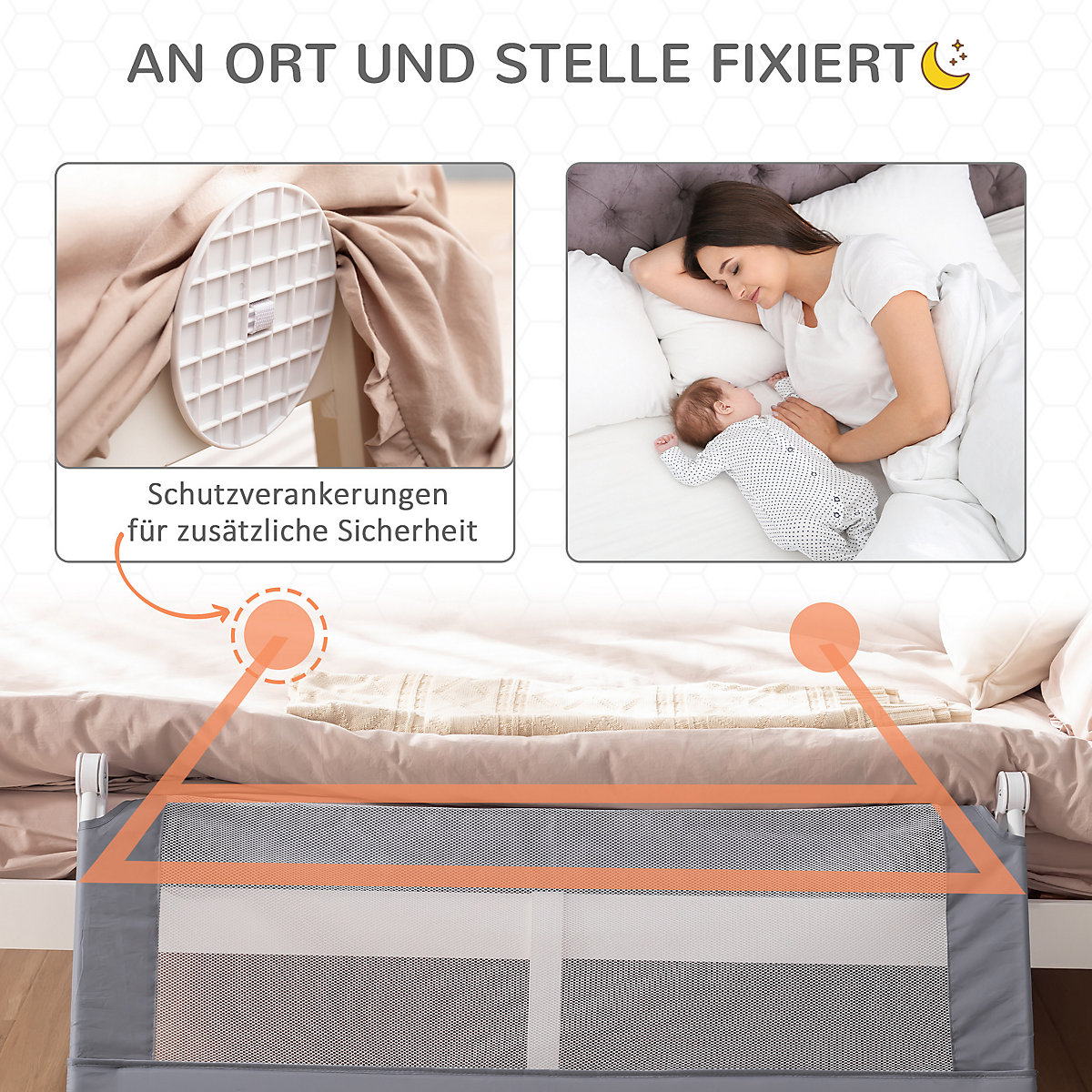 Bettgitter mit Schutzanker