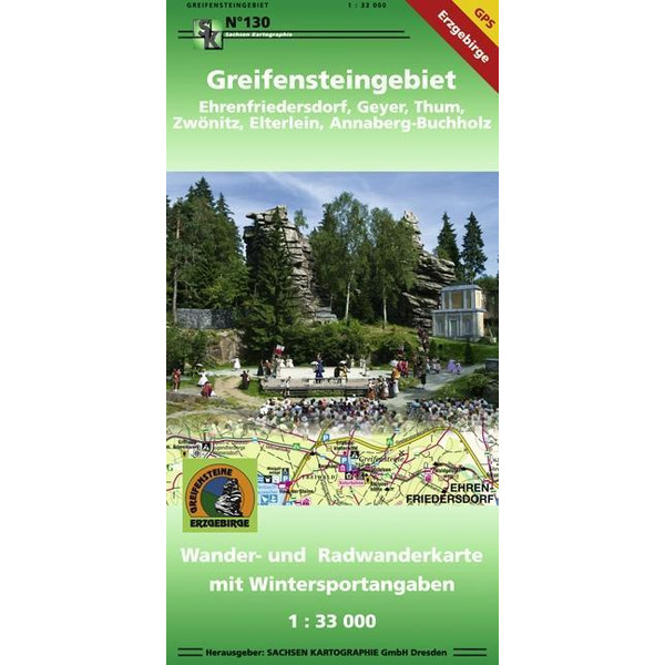 Greifensteingebiet Ehrenfriedersdorf, Geyer, Thum, Zwönitz, Elterlein, Annaberg-Buchholz 1 : 33 000 - Wanderkarte