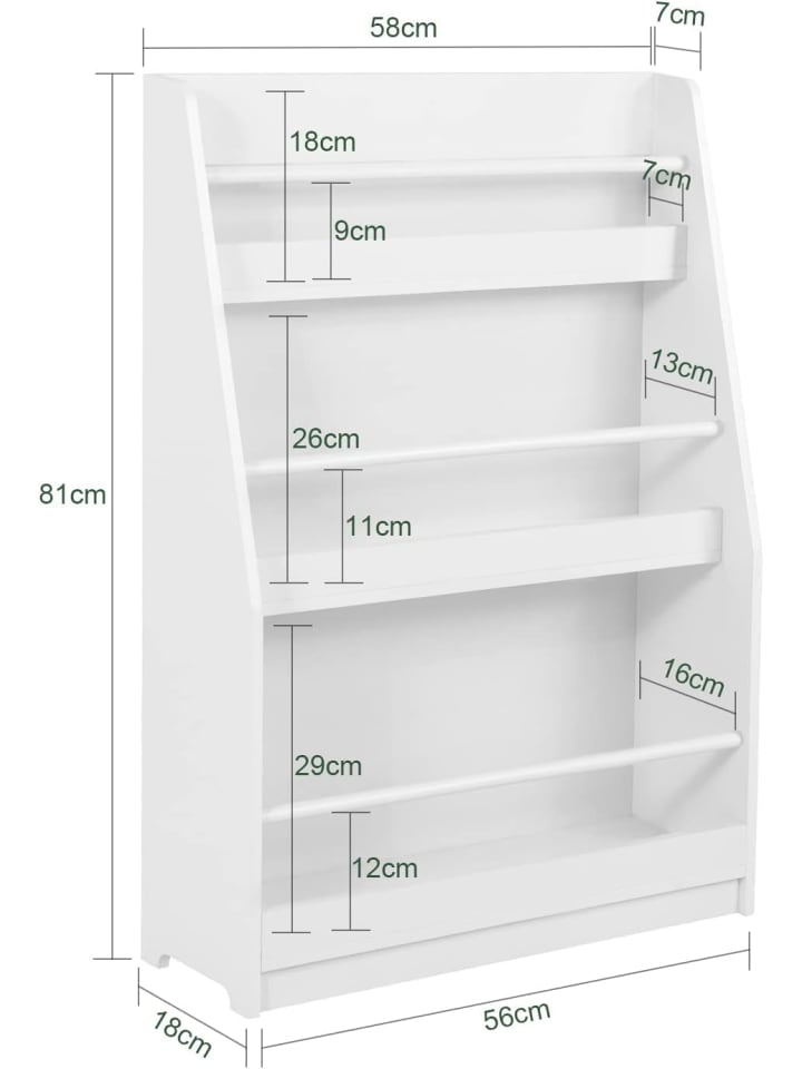 SoBuy Kinderregal in Weiß - (B)58 x (H)81 x (T)18cm günstig kaufen onesize