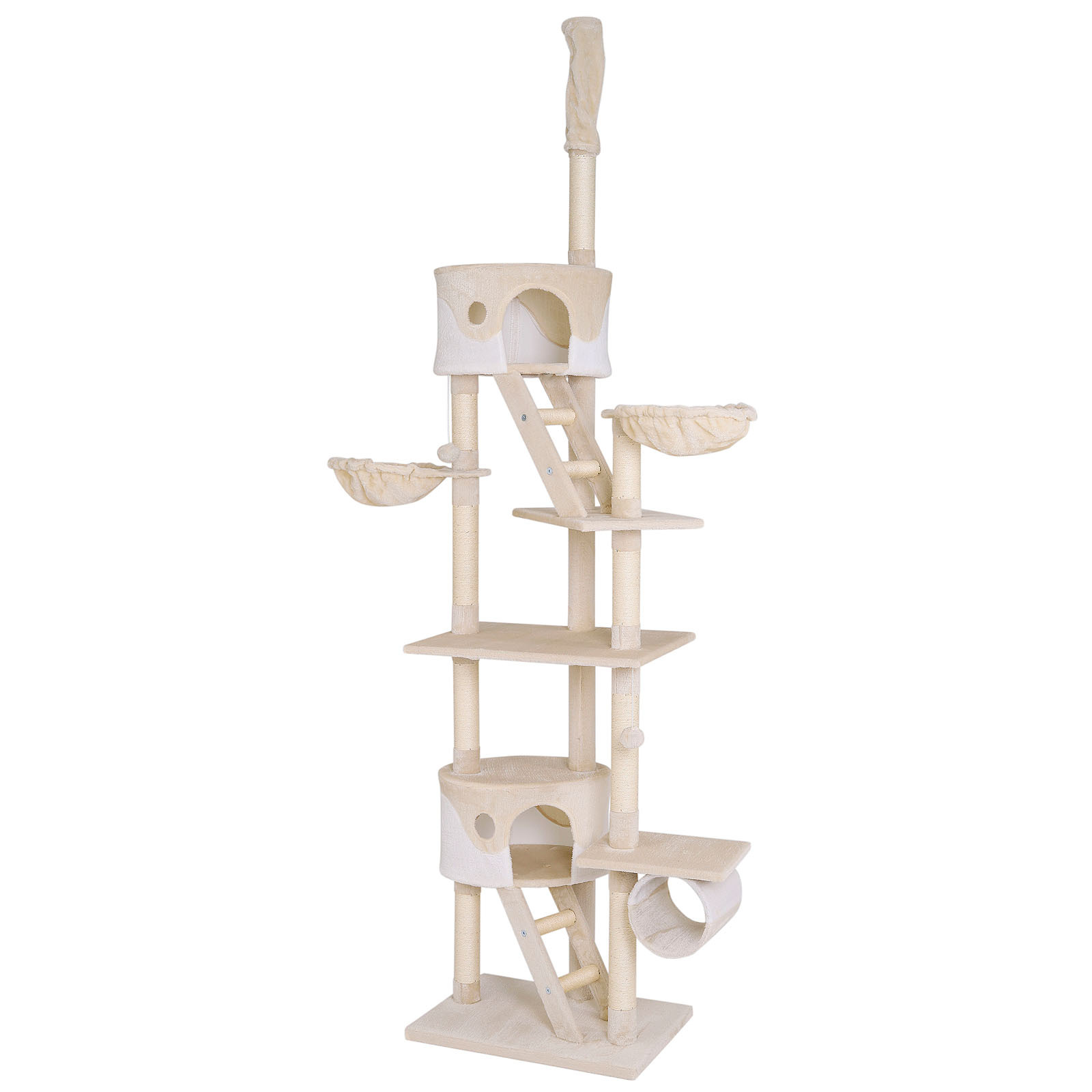 Lionto Kratzbäume Lionto Kratzbaum XXL, Höhenverstellbar (230 - 250 cm) weiß/ beige