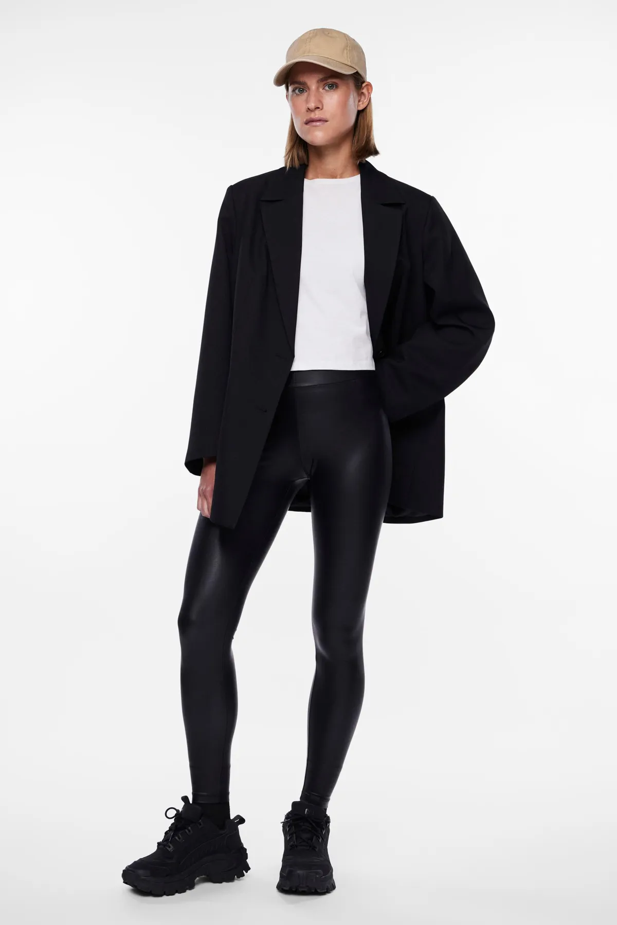 PIECES  Leggings - Schwarz - Mittlerer Bund