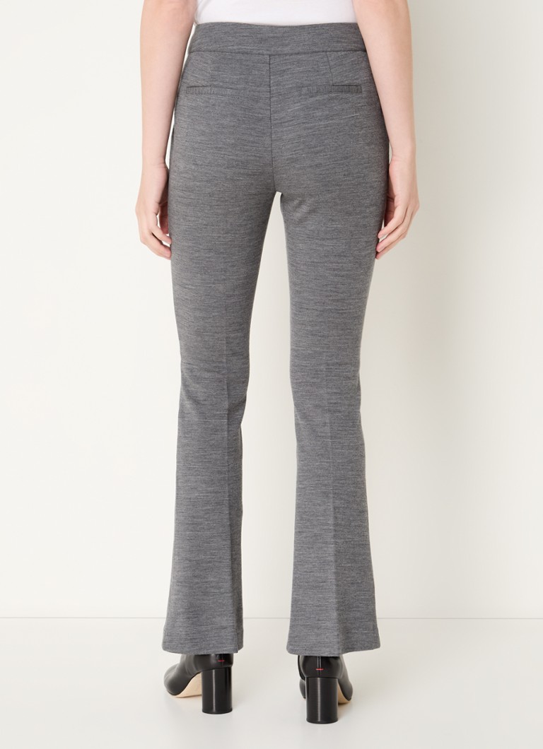 Claudie Pierlot Paz high waist flared fit trousers in wool blend with mixed design