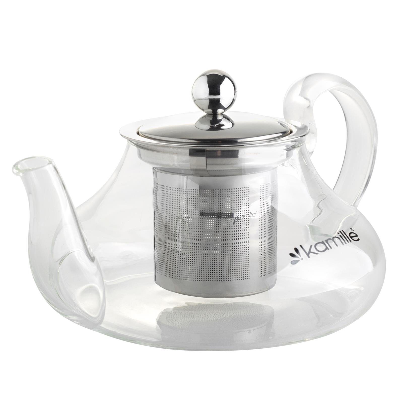 Kamille Espressokocher Teekanne 0,6L Glas Siebfilter Teemaker Teebereiter