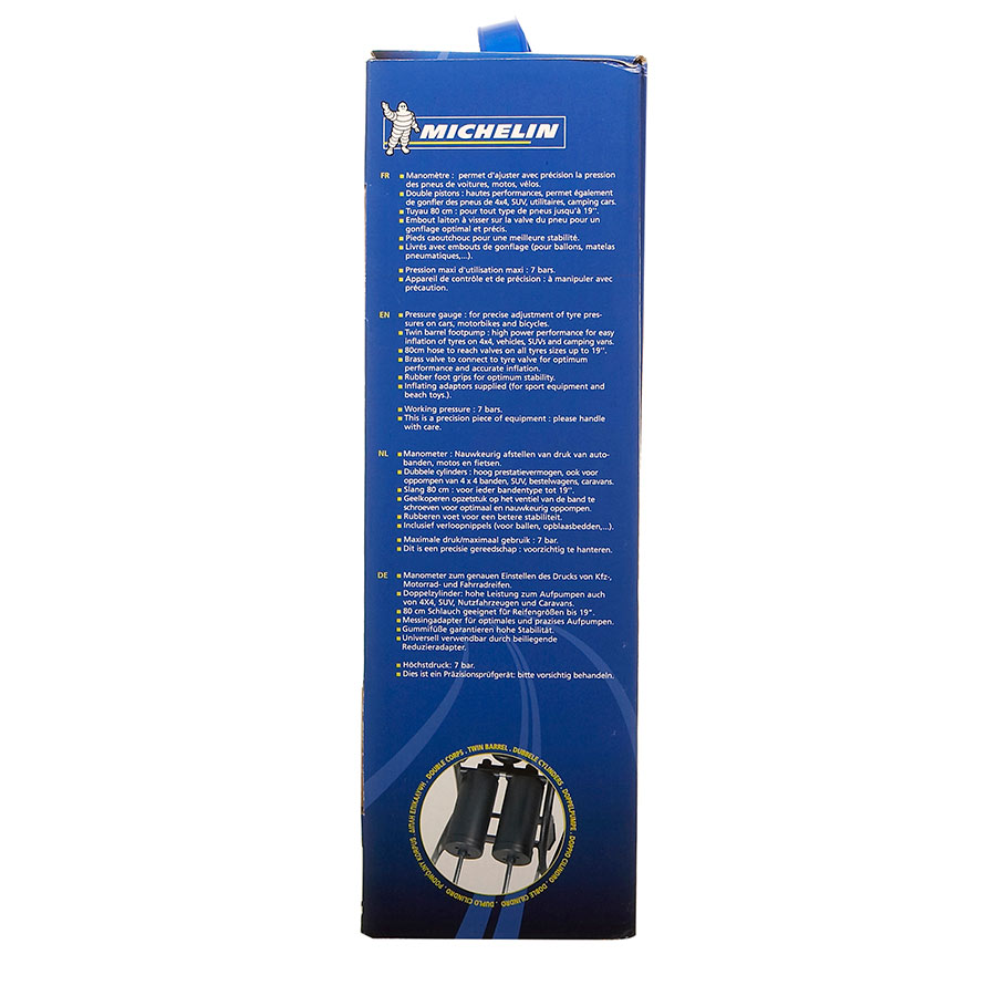 Fußluftpumpe mit Manometer von Michelin, 2 Zylinder, 1 Stück - ATU