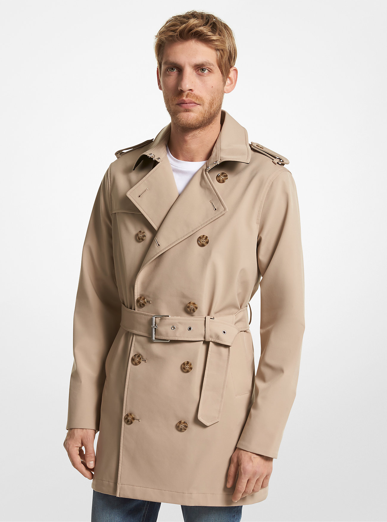 Woven Trench Coat - KHAKI