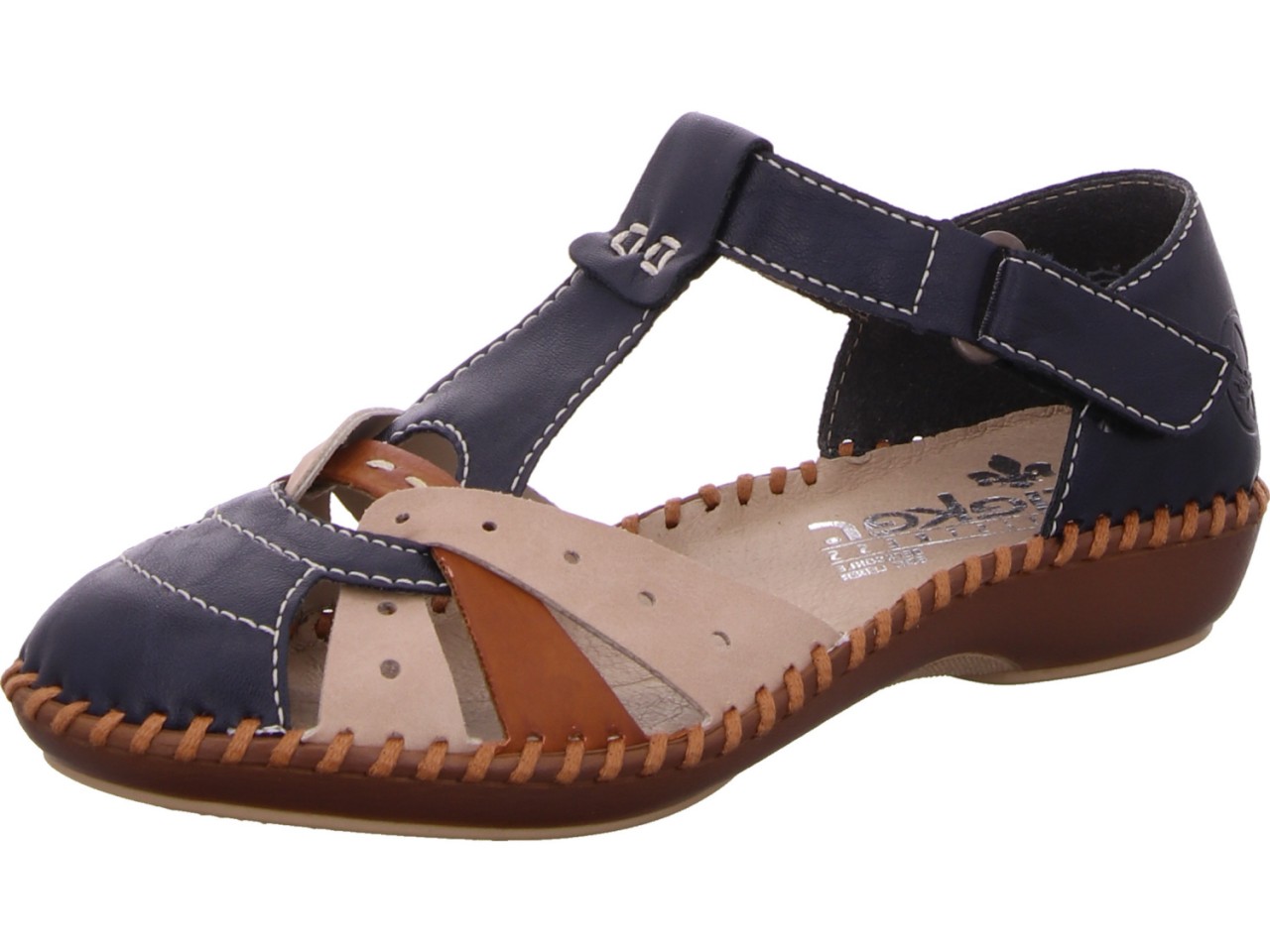 RIEKER Sportliche Slipper blau