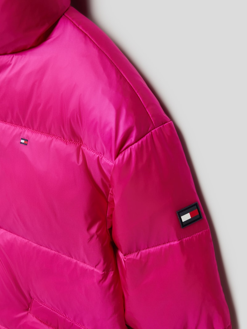 Steppjacke mit Label-Details Modell 'BOXY' in fuchsia
