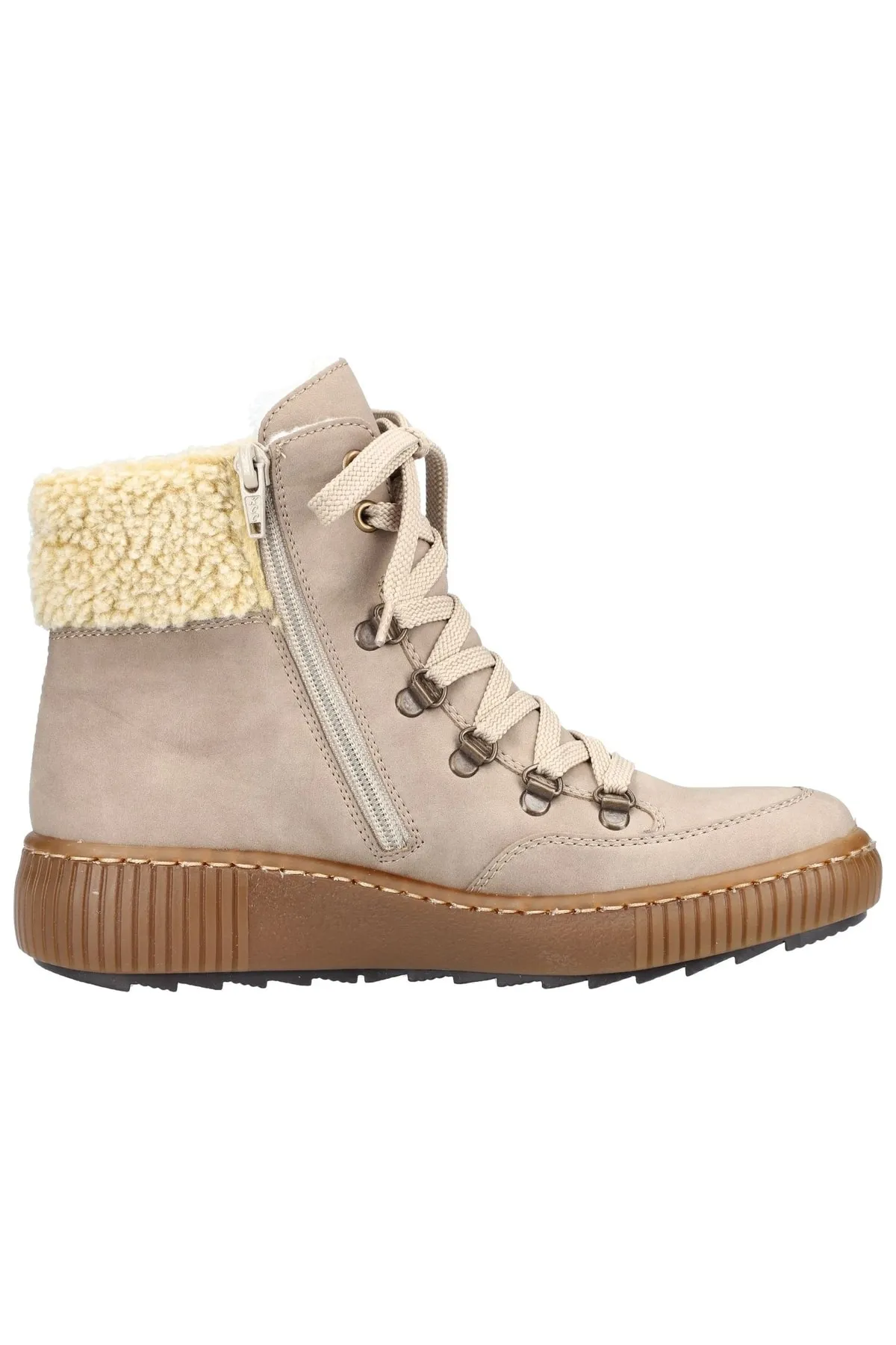 Rieker  Stiefelette - Grau - Flacher Absatz