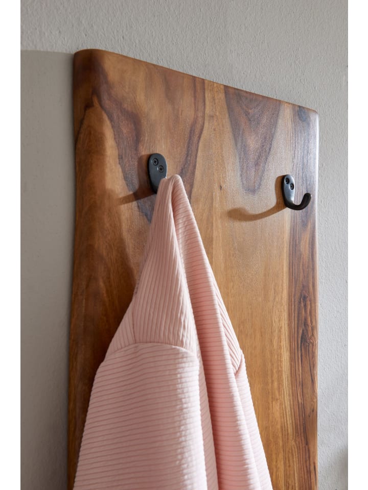 KADIMA DESIGN Wandgarderobe Massivholz / Metall 40x140x7 cm mit Baumkante günstig kaufen onesize