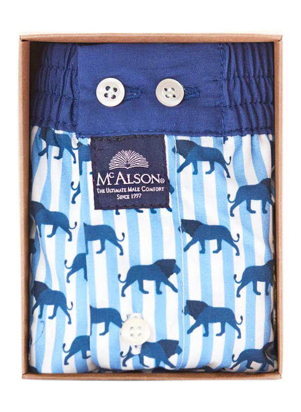 MC ALSON, Boxershorts, Baumwolle, marine gemustert