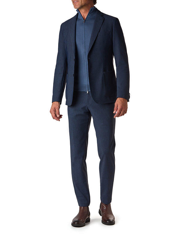 BOSS Black, Anzug Hanry-Genius, Slim Fit, Jersey waschbar, dunkelblau gemustert