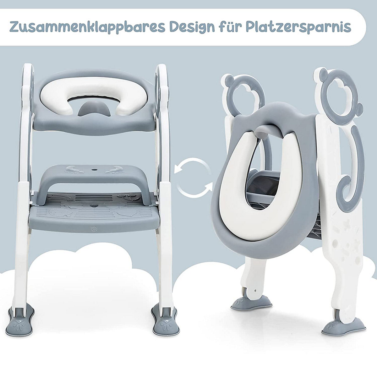 Toilettentrainer höhenverstellbar mit Leiter und Griffe