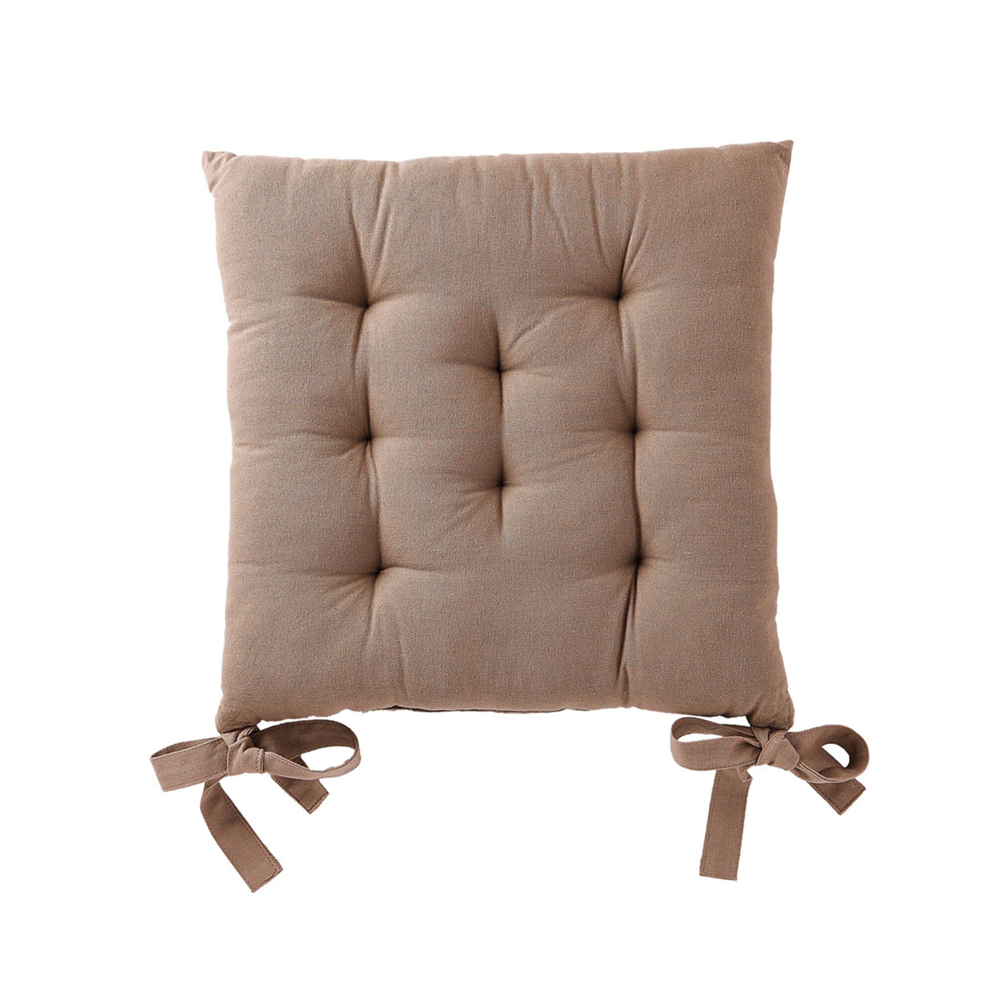 Galette de chaise carrée unie coton bachette