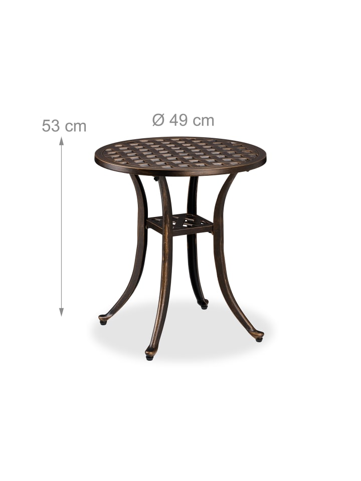 relaxdays Gartentisch in Schwarz/ Bronze - (H)53 x Ø 49cm günstig kaufen onesize