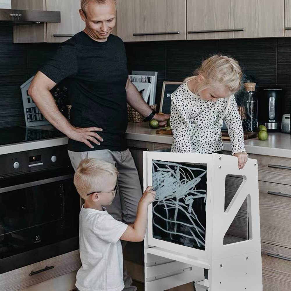 Dripex Stehhilfe Lernturm Für Kinder ab 1 Jahr Tritthocker mit Tafel