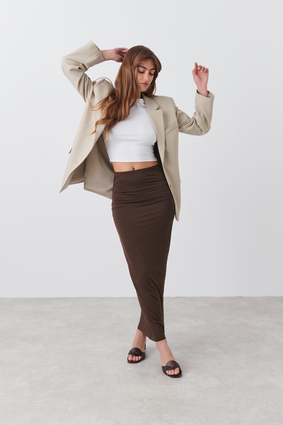 Soft touch ruched skirt