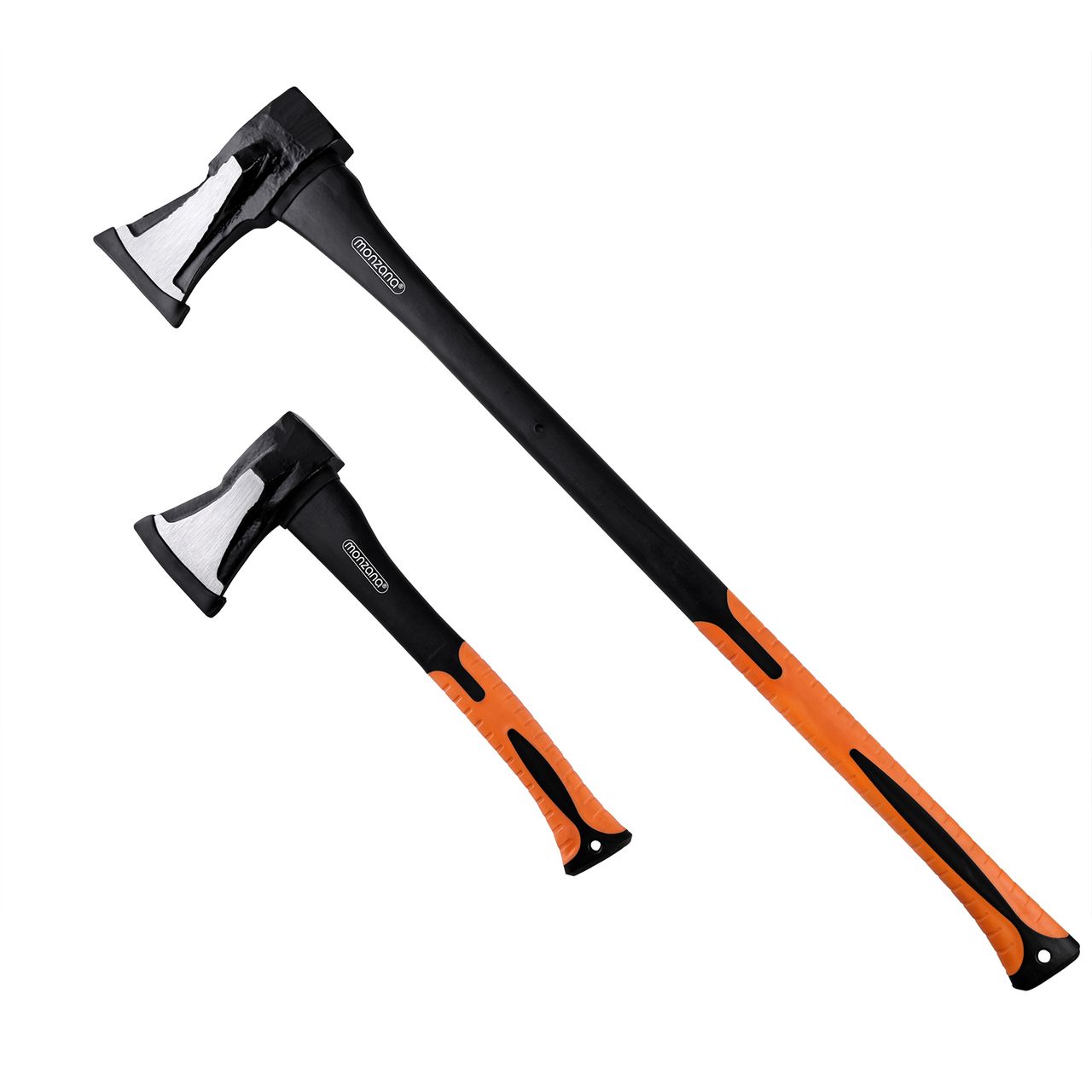 Casaria Deuba® Axtset Spaltaxt: 88 x 19 x 9cm Beil: 37 x 14 x 8cm schwarz / silber / orange
