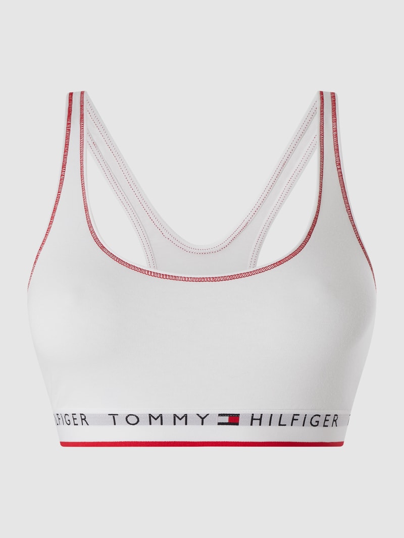 Bustier mit Logo-Bund in weiß