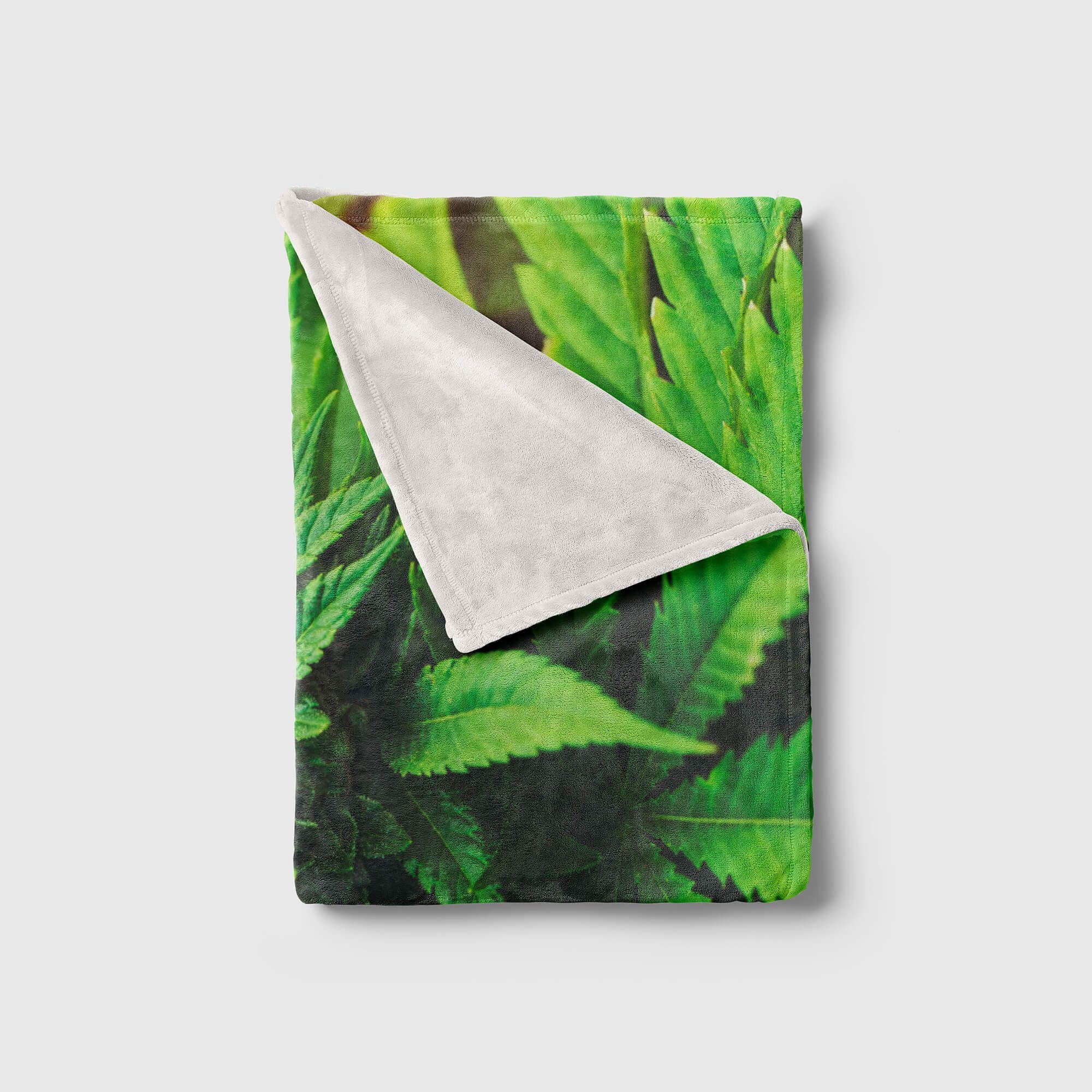 Sinus Art Handtücher Handtuch Strandhandtuch Saunatuch Kuscheldecke mit Fotomotiv Cannabis Hanf Blüt, Baumwolle-Polyester-Mix (1-St), Handtuch