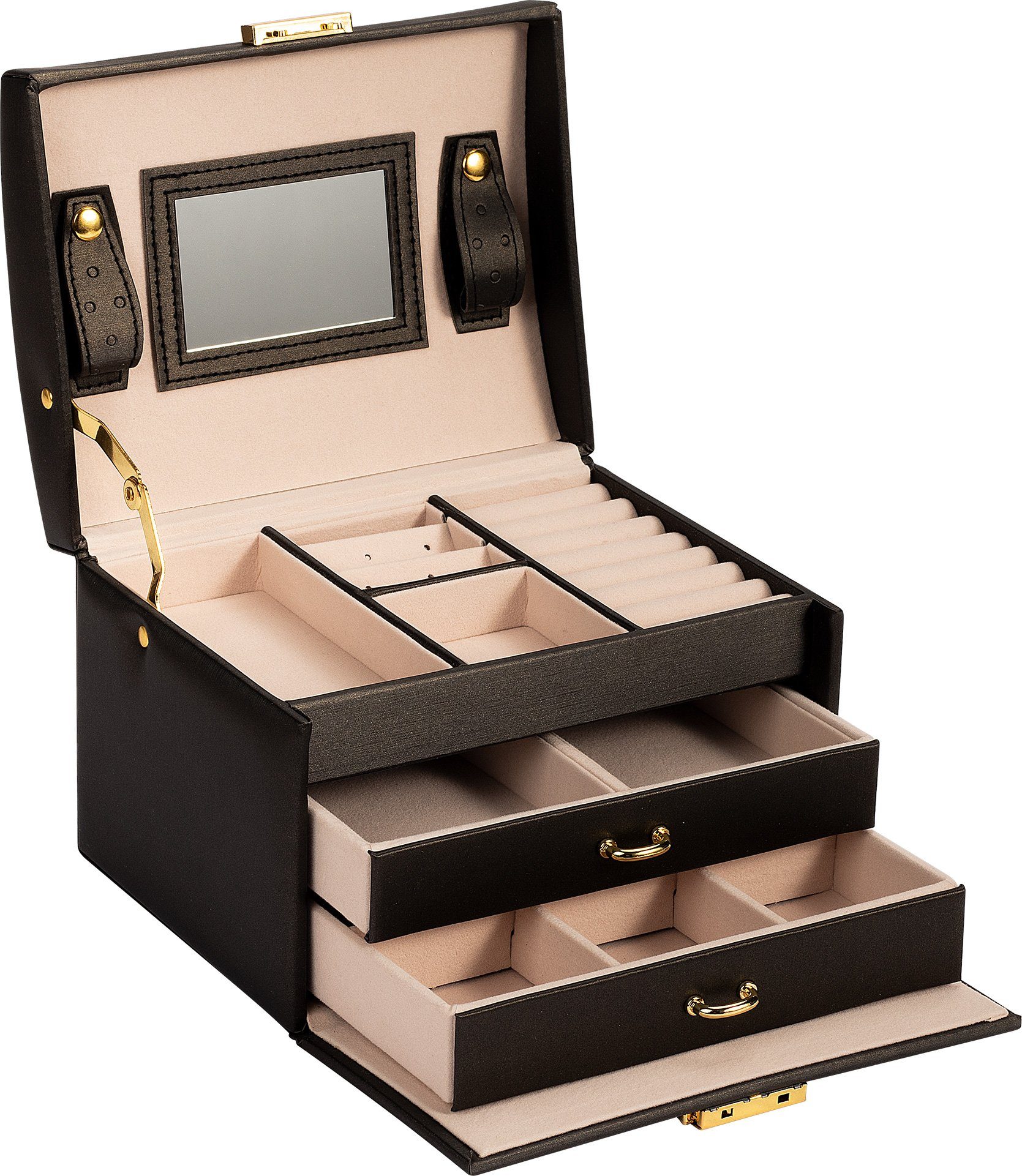 AdelDream Schmuckkasten YY-J021, Schöne Leder Schmuckschatulle Fall Aufbewahrung Organizer