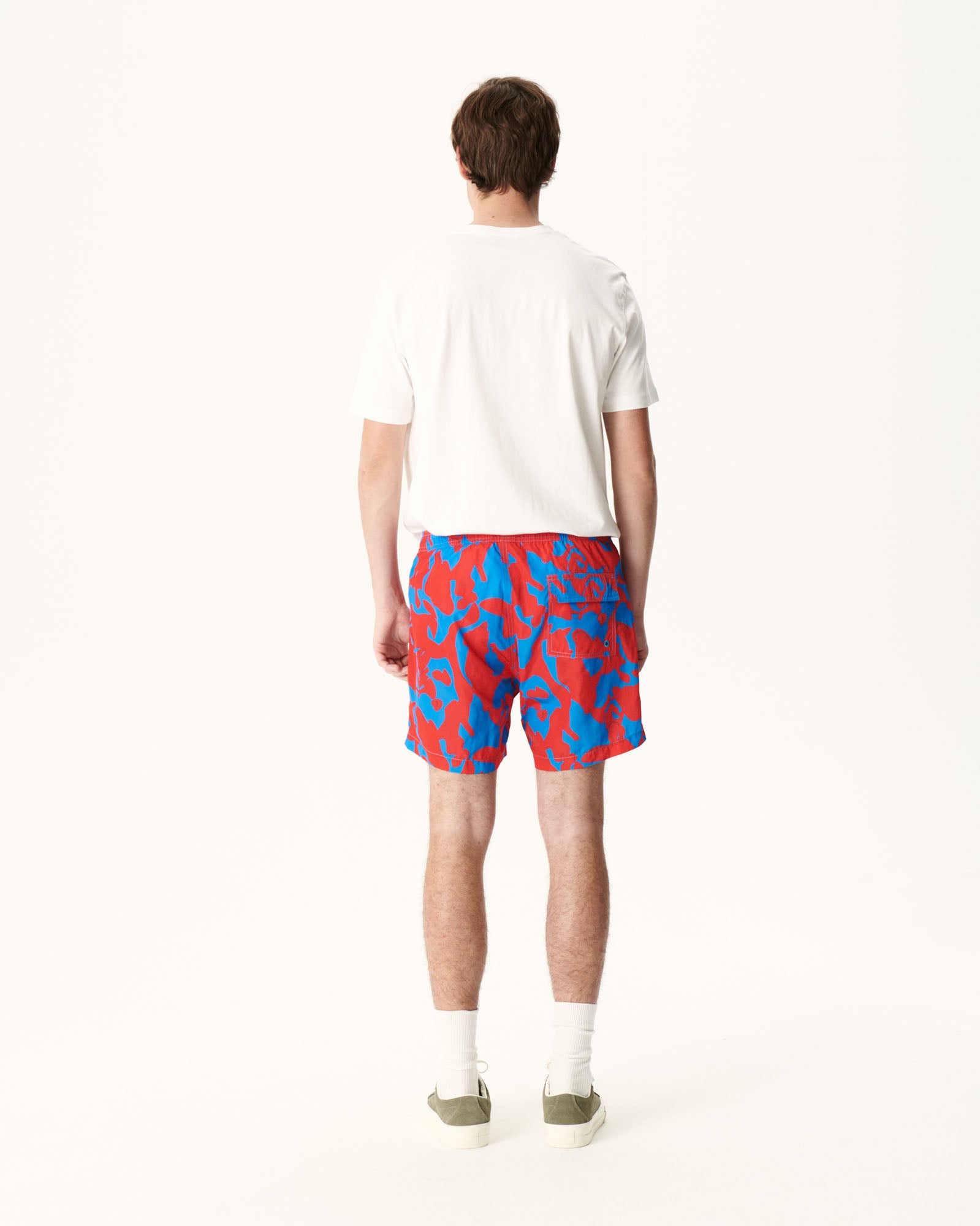 Short de bain Camo azur/Rouge intense Biarritz