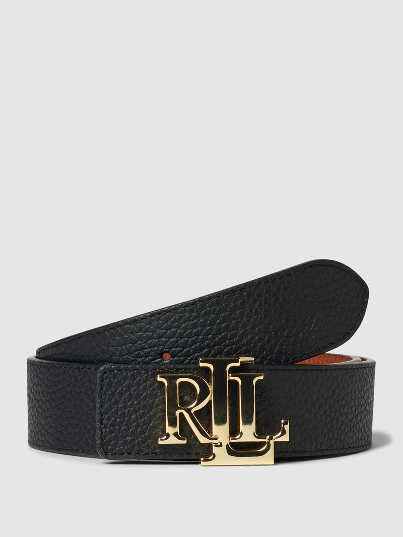 Ledergürtel mit Pinschließe in metallic in schwarz